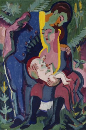 Ernst Ludwig Kirchner, Die Familie (Entwurf für den Festsaal im Museum Folkwang in Essen), 1927/28, Öl auf Leinwand