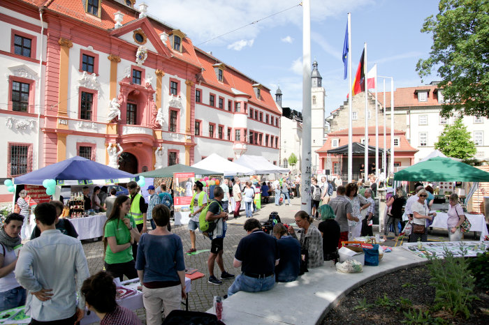 Bürgerfest „Stadt im Wandel“ Stände vor der Staatskanzlei