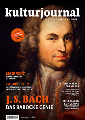 Die Titelseite des Kuklturjournals Mittelthüringen, mit der Abbildung des jungen Johann Sebastian Bach.
