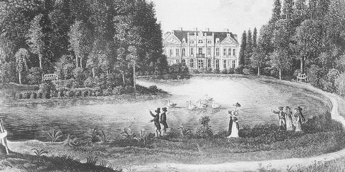 Der See im Herzoglichen Garten zu Molsdorf, 1824 Zeichnung eines Schlossgartens