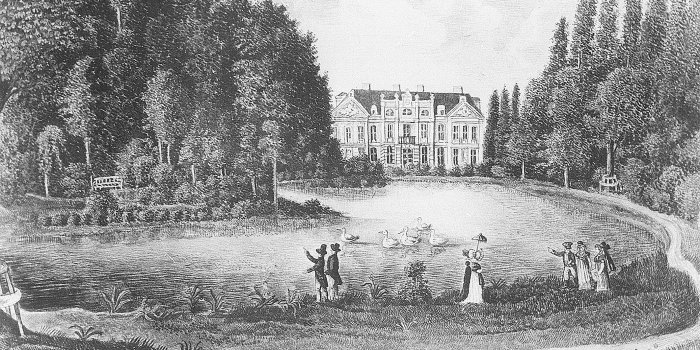 Zeichnung eines Schlossgartens