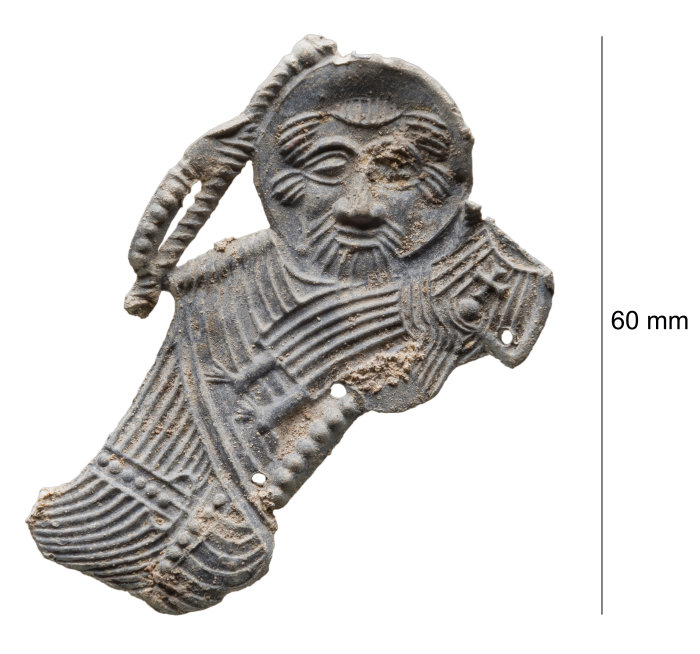 Christophorus mit dem Jesuskind: Pilgerzeichen aus dem 14. Jh. Bruchstück eines Pilgerzeichens