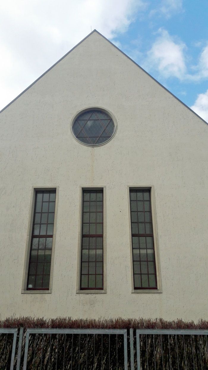 Neue Synagoge Giebelseite der neuen Synagoge der jüdischen Landesgemeinde Thüringen