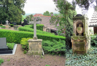 Ein altes Grabmal und ein Kriegsgrab