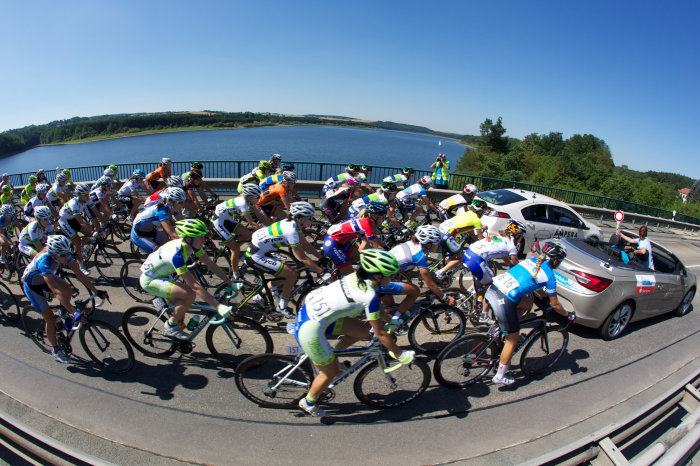 Radrennen Gruppe von Radrennfahrerinnen