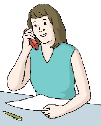 Illustration einer Frau, die telefoniert