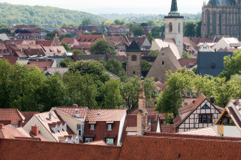 Foto: Stadtführung: das alte Universitätsviertel Erfurt © Stadtverwaltung Erfurt/Grit Kästner Eine Fernansicht des Universitätsviertels in Erfurt.