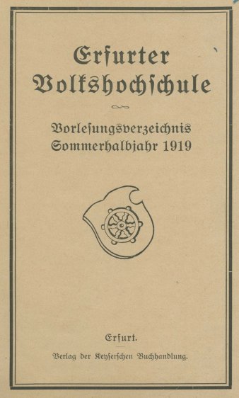 Abbildung des Vorlesungsverzeichnis Sommerhalbjahr 1919 VHS