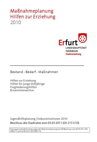 Titelbild Maßnahmeplanung Hilfen zur Erziehung 2010 Titelseite ohne Bild, nur mit Beschriftujg des Titels