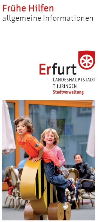Auf dem Flyer sind zwei kinder angebildet, die in Erfurt auf einer Tigerente klettern und lachen.
