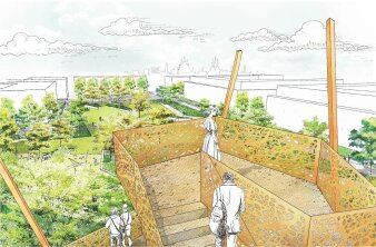 Äußere Oststadt - Projekt: Stadtteilpark Ost - Animierter Blick vom Aussichtsturm in Richtung Westen