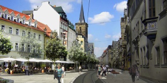 Fotomontage des Angers mit neuem Straßenpflaster.
