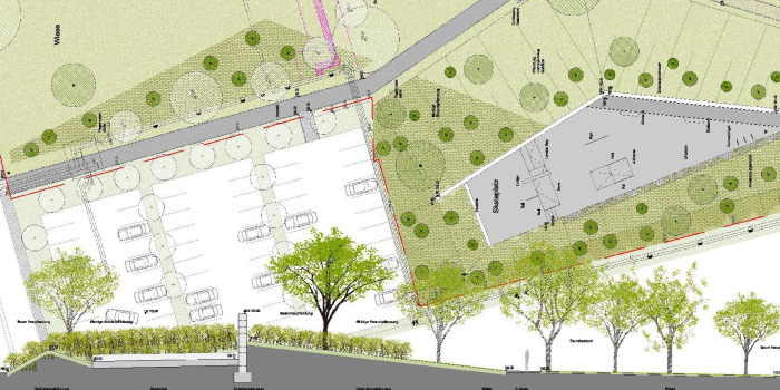 Entwurfsplanung Stadtteilpark Johannesfeld Schematische Darstellung einer Parklandschaft.