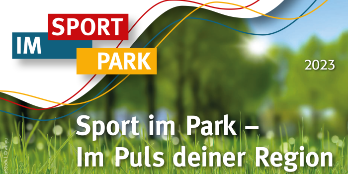 Grafik mit Schriftzug "Sport im Park"