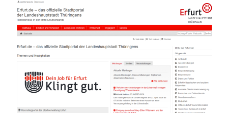 Screenshot der Website