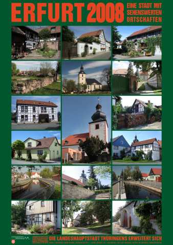 Plakat - Erfurt 2008 - Eine Stadt mit sehenswerten Ortschaften