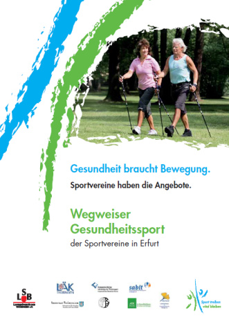 Wegweiser Gesundheitssport der Sportvereine in Erfurt Titelseite der Broschüre mit zwei sporttreibenden Menschen.