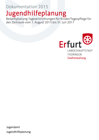 Titelseite eine Broschüre/Dokumentation mit Überschrift und Logo der Stadtverwaltung Erfurt