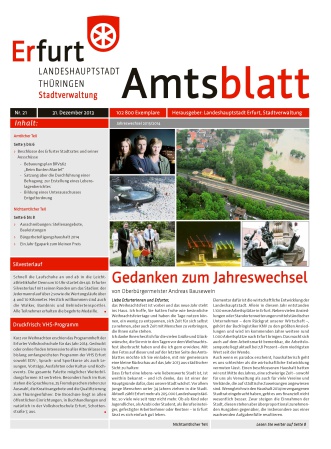 Titelseite des Amtsblattes Nr. 21 vom 31.12.2013