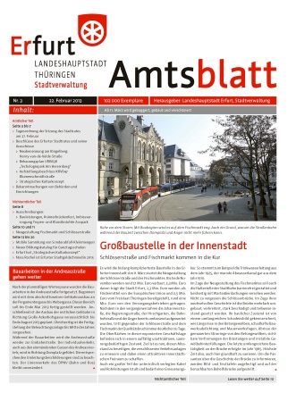 Bildliche Darstellung des Amtsblattes sowie Fischmarkt mit Rathaus und Straßenbahn