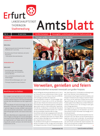 Bildliche Darstellung des Amtblattes mit einer Bilder-Collage vom Krämerbrückenfest