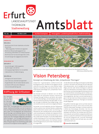 Bildliche Darstellung des Amtsblattes mit einem Luftbild vom Petersberg