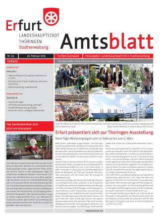 Bildliche Darstellung des Amtsblattes mit einer Fotokollage von der Thüringen Ausstellung