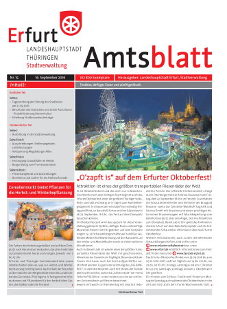 Bildliche Darstellung des Amtsblattes mit einem Foto vom Oktoberfest auf dem Domplatz