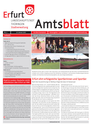 Bildliche Darstellung des Amtsblattes mit einer Fotokollage zum Thema Sport