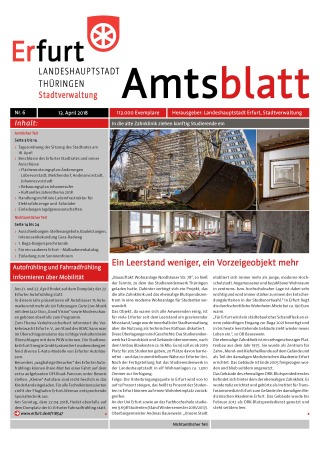 Bildliche Darstellung des Amtsblattes mit einem Fotomontage von Außen- und Innenaufnahmen der Baustelle