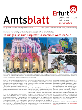 Titelbild des Erfurter Amtsblattes