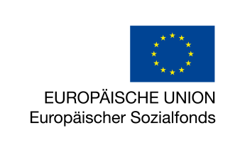 Wort-Bild-Marke mit Schriftzug Europäische Union und Europäischer Sozialfonds und blauer Flagge mit Sternen