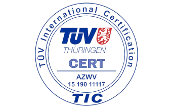 Grafik: Logo AZAV © Technischer Überwachungsverein Siegel des Technischen Überwachungsvereins für zertifizierte Bildungsanbieter nach der Akkreditierungs- und Zulassungsverordnung.