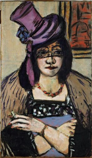 Max Beckmann, Dame mit Hut und Schleier, 1941, Öl auf Leinwand