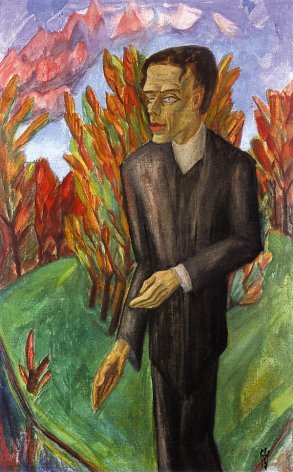 Erich Heckel, Der Freund, 1917, Tempera auf Leinwand