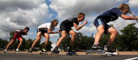 Rollschuhbahn Einweihung: Training des ESC