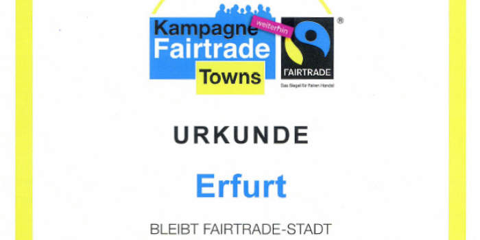 Erfurt ist weiterhin „Fairtrade-Stadt“