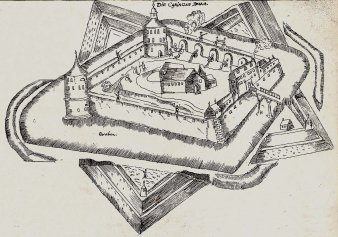 Zeichnung einer zitadellen ähnlichen Burg