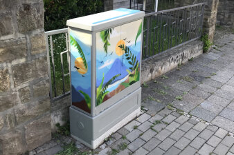 Graffiti-Projekt gestaltet mit Naturmotiv Bergsee