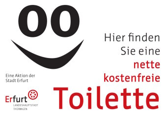 Foto: nette kostenfreie Toilette in Erfurt © Stadtverwaltung Erfurt Aufkleber für die Aktion „nette kostenfreie Toilette in Erfurt“