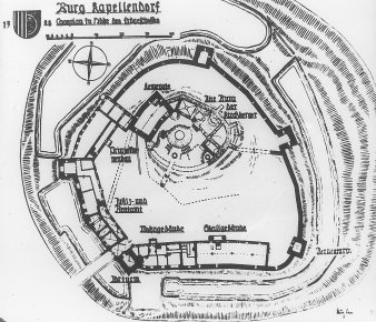 geographischer Plan der Wasserburg Kapellendorf
