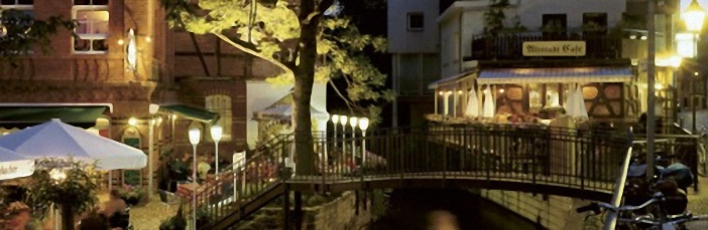 Foto: Gaststätten der Stadt Erfurt © Stadtverwaltung Erfurt eine beleuchtete Gaststätte in der Nacht