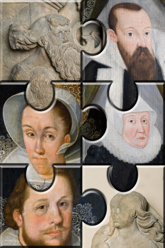 Foto: Paare-Puzzle © Stadtverwaltung Erfurt / D. Urban Foto-Collage aus drei Paaren auf sechs sechs Puzzleteilen, die in neuen Paarungen miteinander verbunden sind