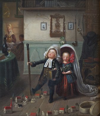 Zwei kleine Kinder in einem Raum