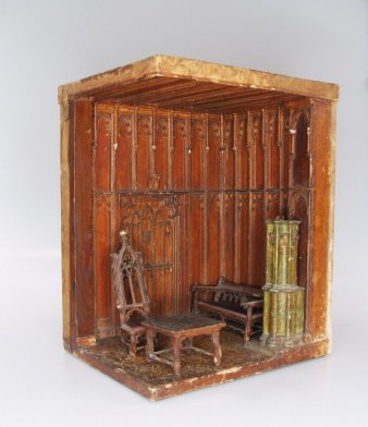 Foto: Zimmermodell Altenburg, 1850, 19,5 x 15 x 12,5 cm © Museen der Stadt Aschaffenburg, Foto: Jürgen Schraudner Interieur.
