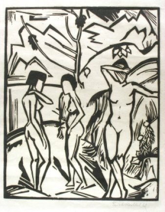 Grafische Darstellung von drei Frauen in Schwarz-Weiß