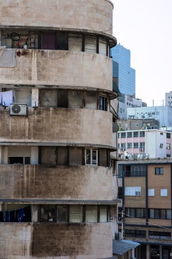 Häuserfassade eines Hauses in Haifa