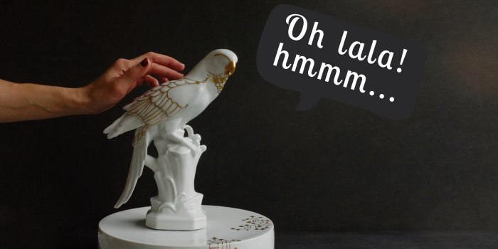 Porzellanfigur eines Vogels