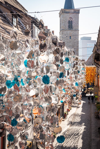 Foto der 2025 Kunstinstallation auf der Krämerbrücke