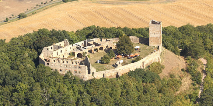Luftbild der Burgruine